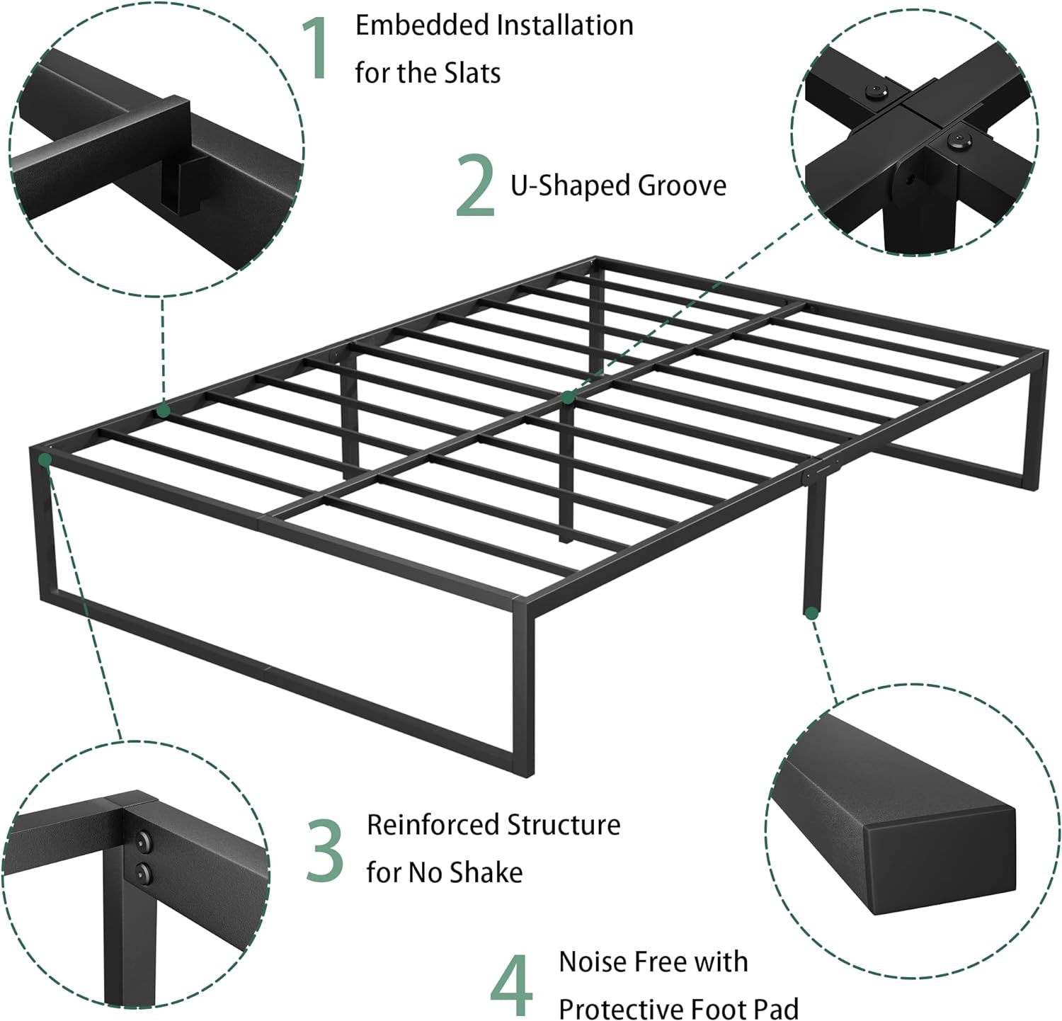 Local ship Metal Bed Frame Rangka Katil Logam Single/Queen/King size ...