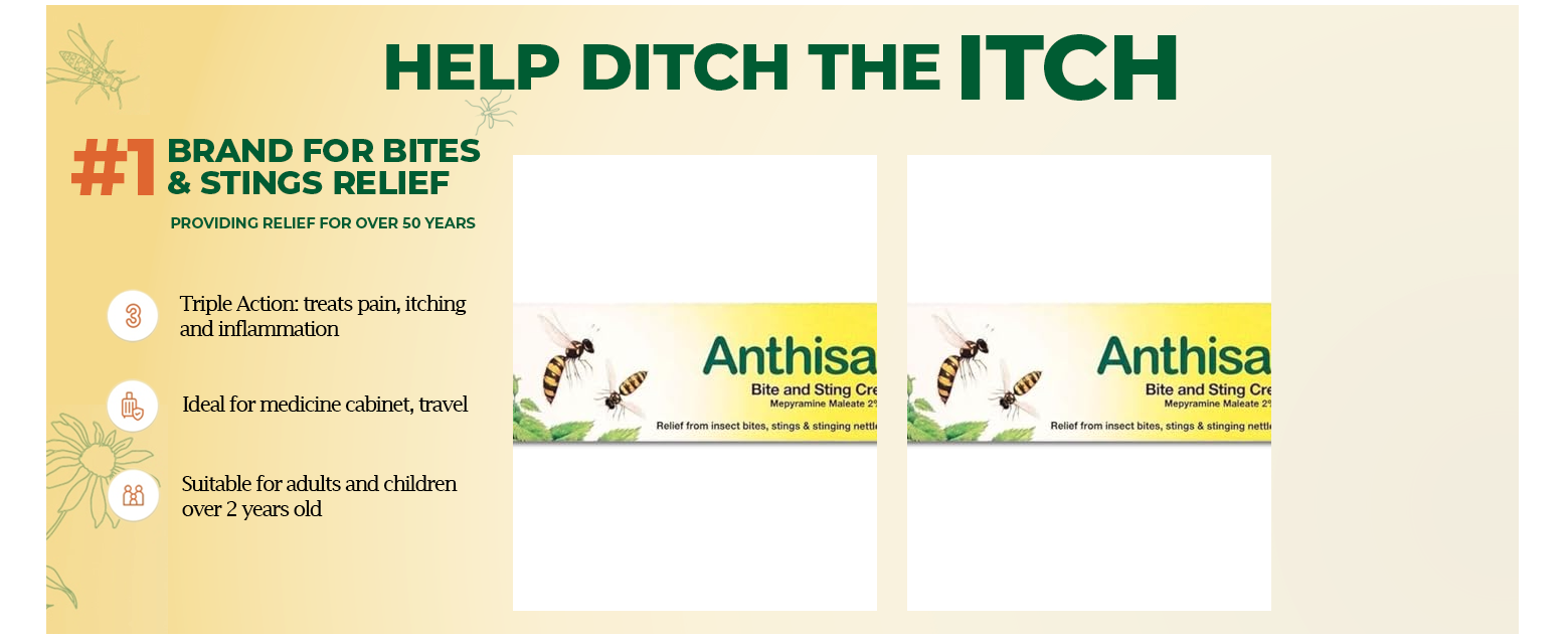 Anthisan Bite & Sting Cream 20g, relief from insect bites, stings ...