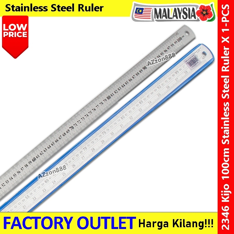 Kijo 100cm 1meter 40inch Stainless Steel Double Sided Ruler #Kijo # ...