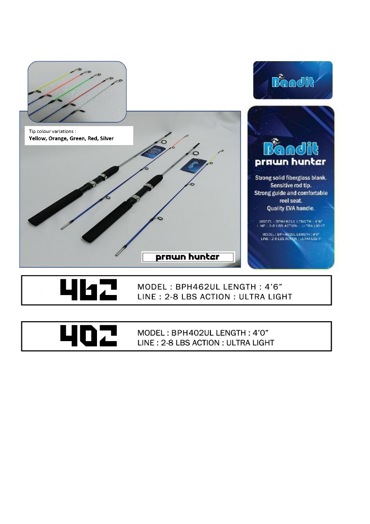 Bandit Prawn Hunter Ultra Light Spinning Fishing Rod | Shopee Malaysia