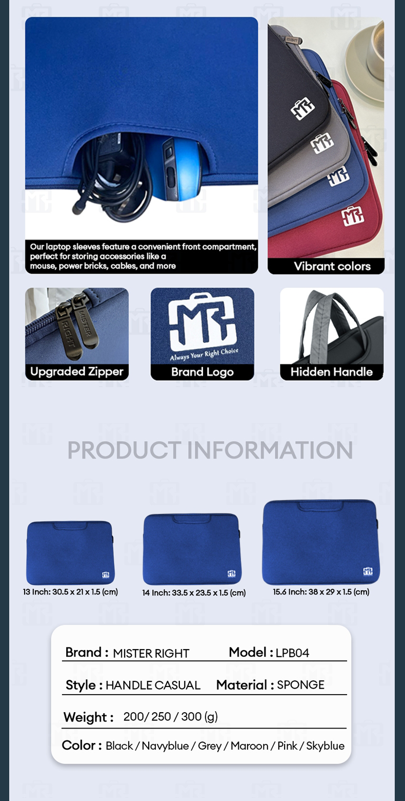 (13/14/15.6 inci) MR Carrying Sponge Beg Laptop Beg Protective ...