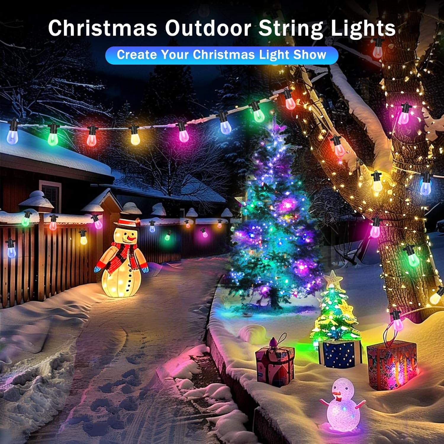 Dingdian LED Outdoor LED String Light 15M/48FT Patio Fairy Light String ...