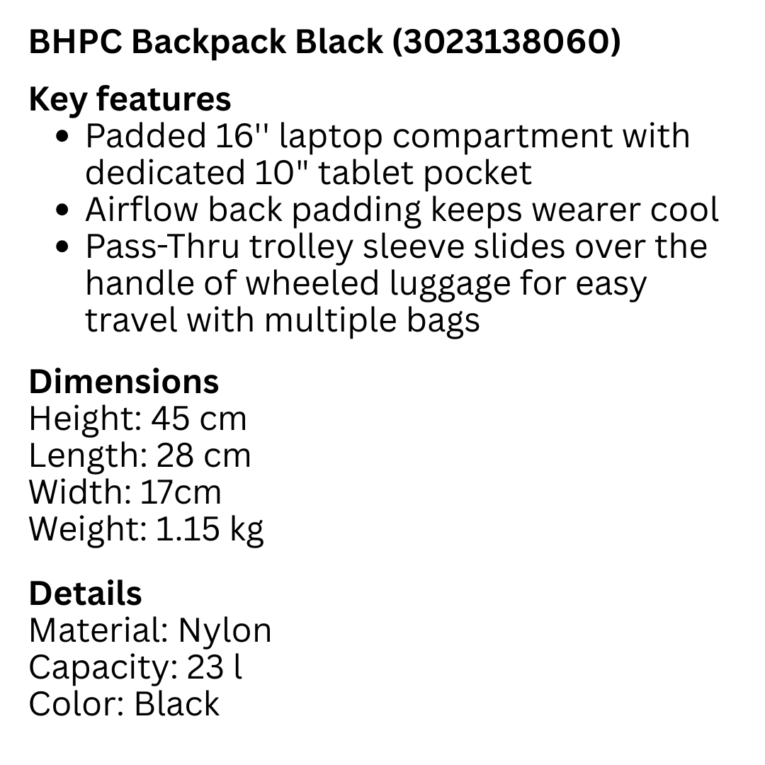 BHPC Backpack Black (3023138060) | Shopee Malaysia