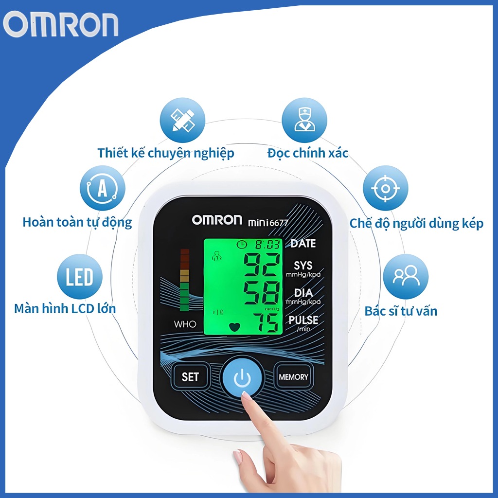 Mini-6677 paparan tiga warna monitor tekanan darah elektronik (cuff 22 ...
