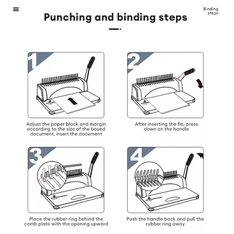 Heavy Duty Comb Binding Machine A4 Paper Puncher Binding Machine ...