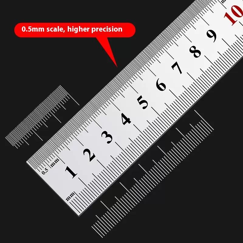 100CM Stainless Steel Ruler. Metric Graduation Straight Edge Measuring ...