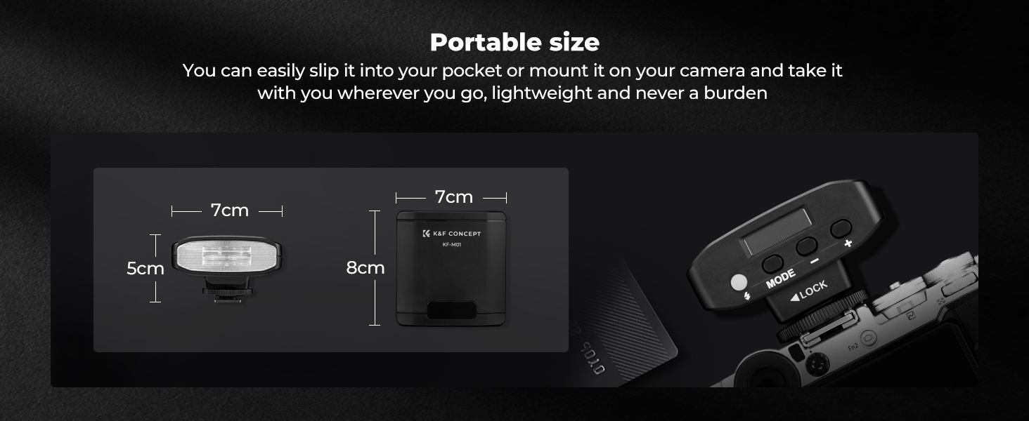K&F CONCEPT KF-M01 Mini On-Camera Flash Compatible with Canon, Fuji ...