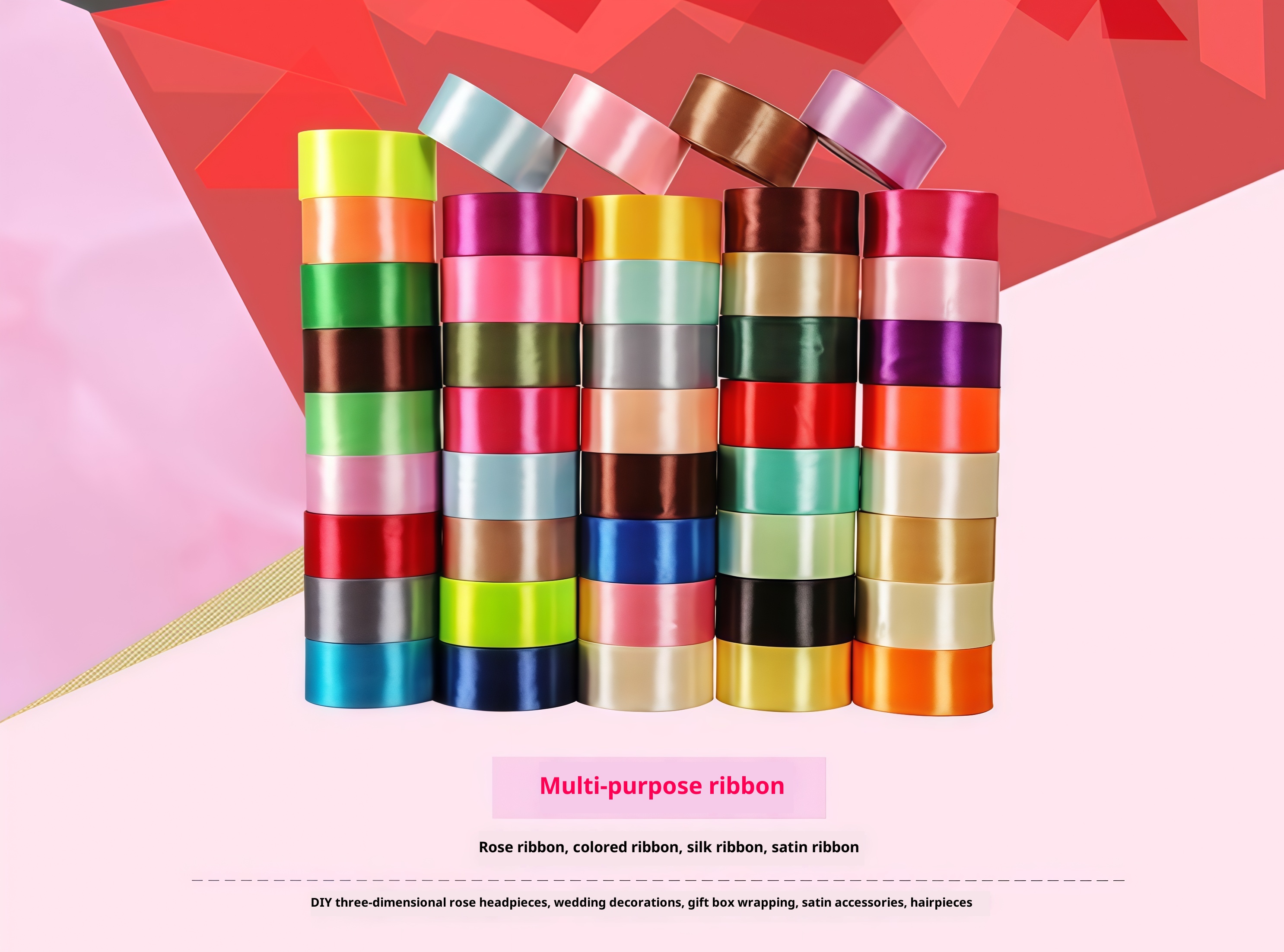 (22M) 4CM SATIN Ribbon Reben Riben Gift Satin Organza Flower Bouquet ...