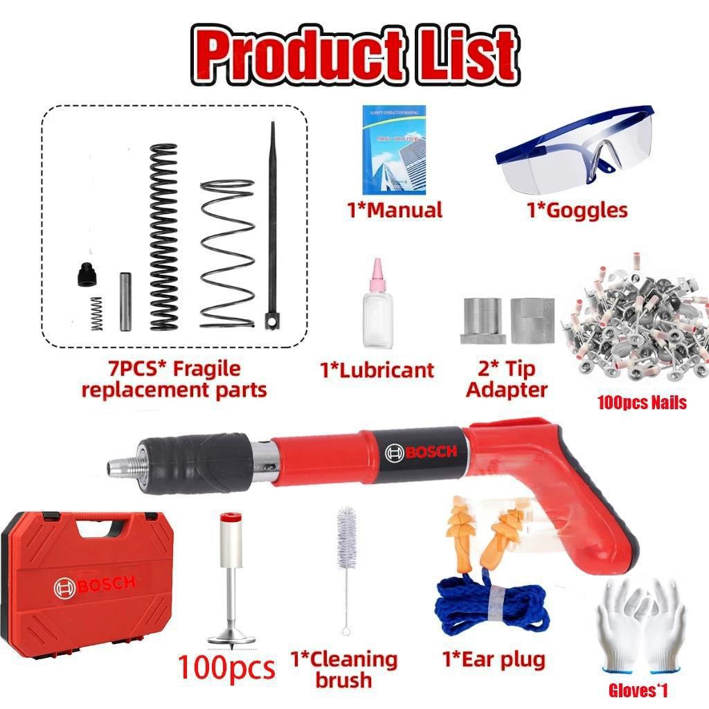 Bosch🔥Original Steel Nail Gun Manual Cordless Spot Concrete Rivet Tool ...