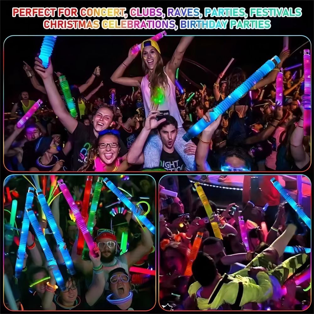 1 Pcs LED Pop Light Tubes Sensory Toy Pull Stretch Tube Children ...