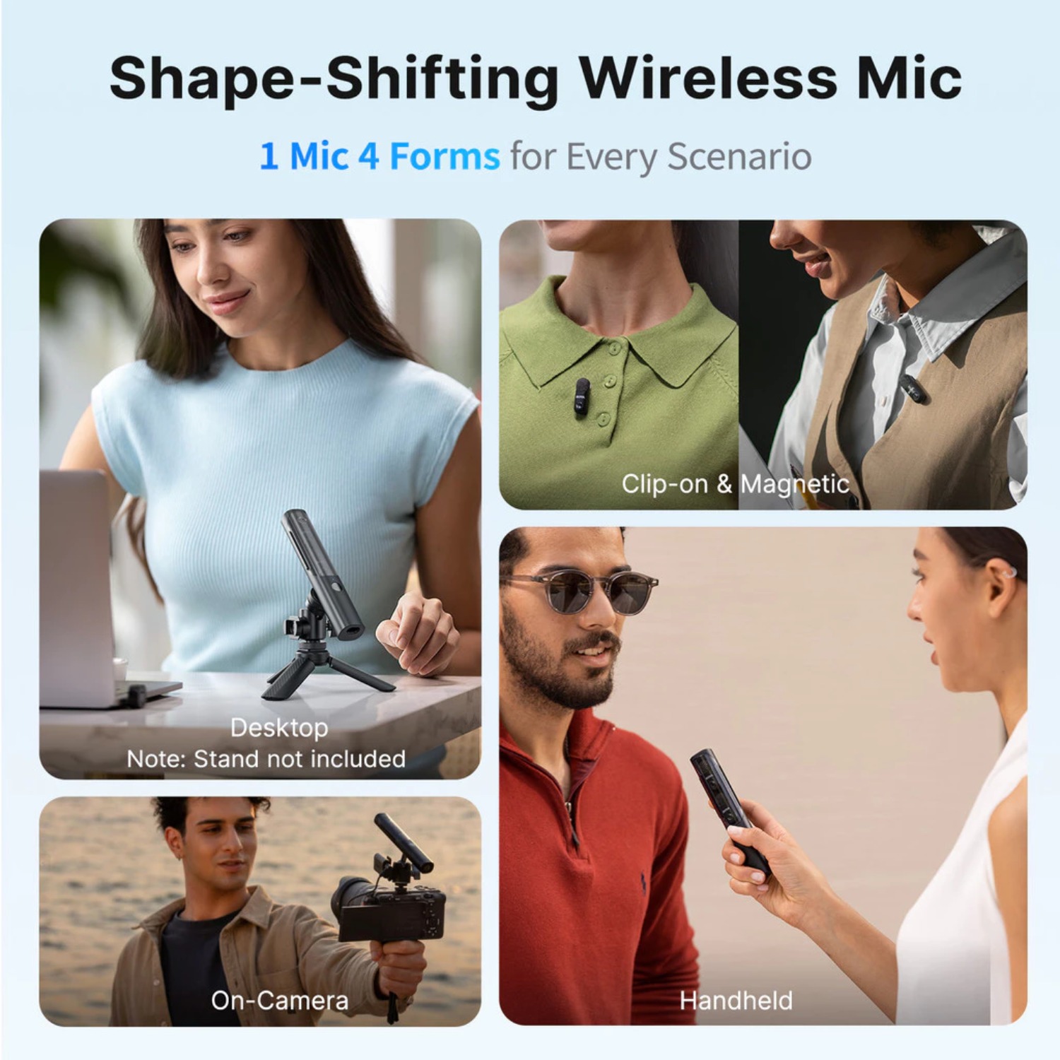 BOYA Magic Transformable Wireless Microphone 4 Forms in 1 World's First ...