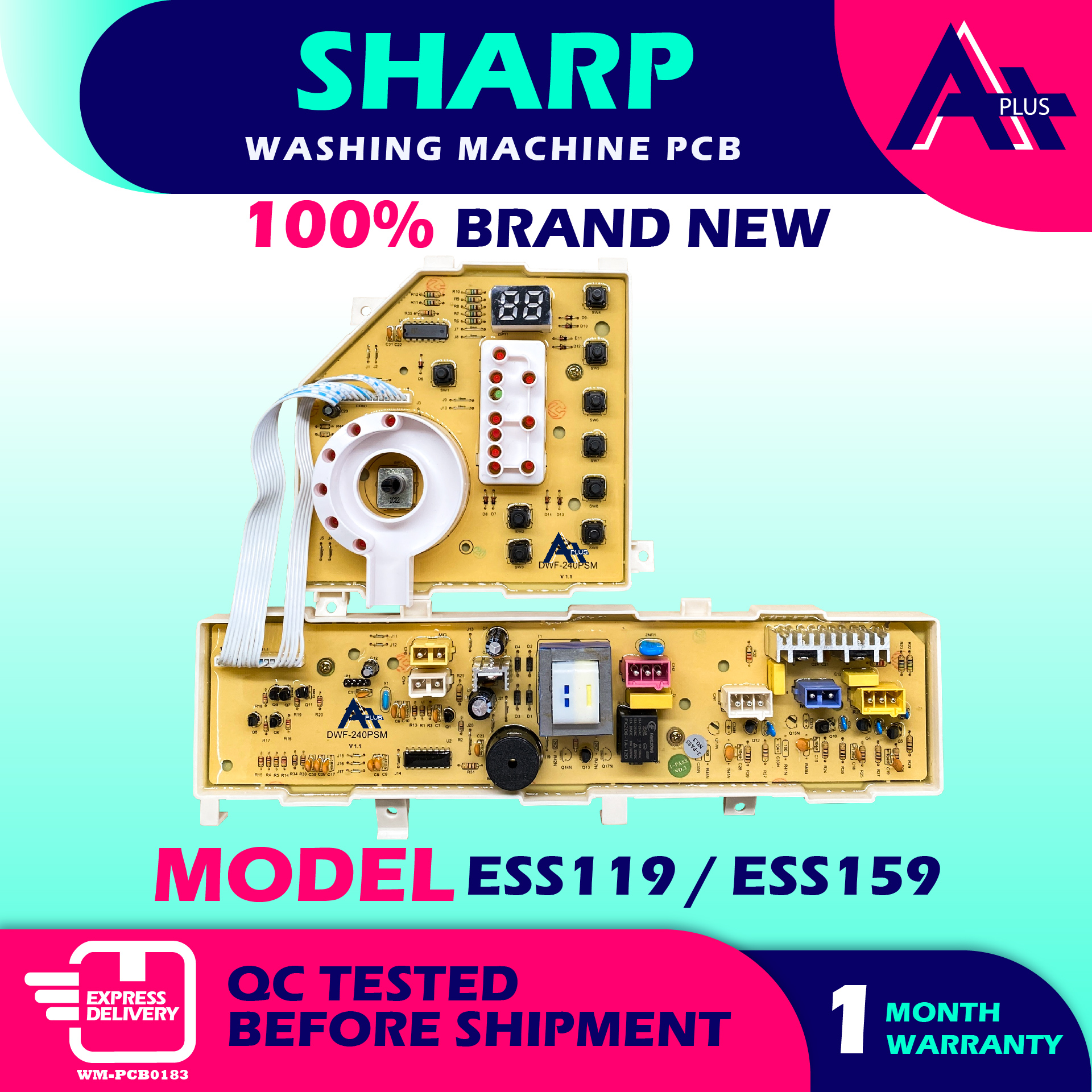 ESS119 / ESS159 SHARP Washing Machine PCB Board BOARD MESIN BASUH ESS ...
