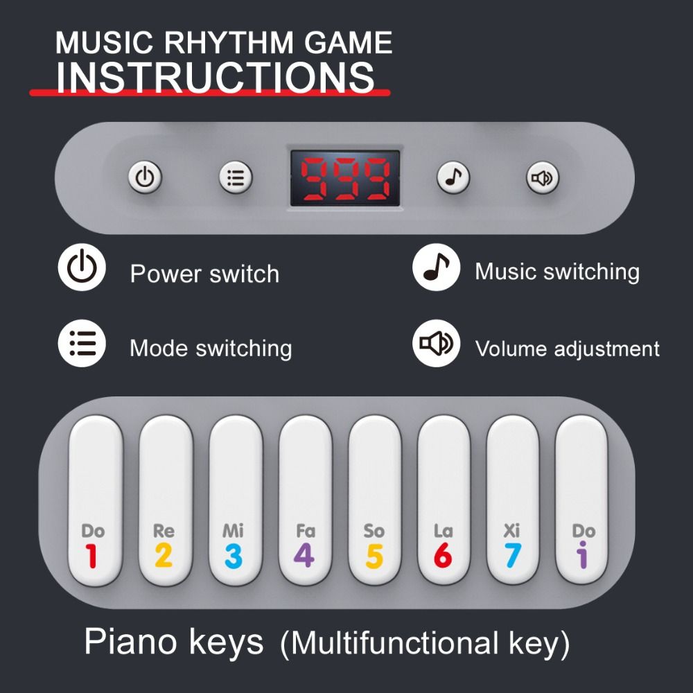 Rhythm Master Music Game Console Kids Montessori Toy 7 Modes Sound ...