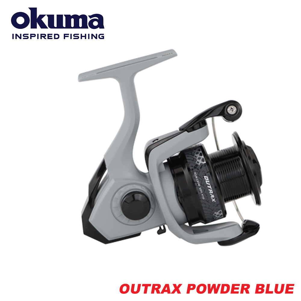 OKUMA OUTRAX Powder Blue 5-9kg Drag Power Spinning Reel Mesin Pancing ...
