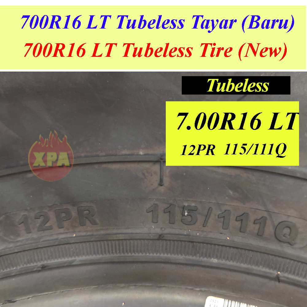 [ NEW TIRE ] 700R16 7.00R16 Tubeless TL Lorry Tire - Lori Tayar ...