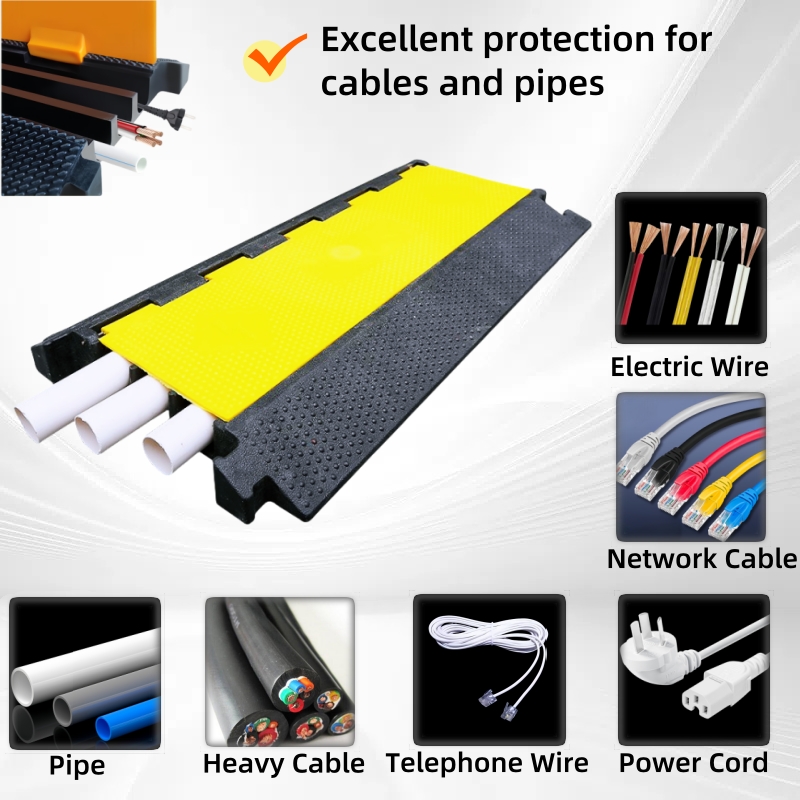 Rubber Cable Protector Hump Heavy Duty 1/2/3/5 Channels Cable Protect ...