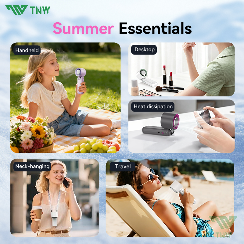TNW OK7 Mini Handheld Fan Adjustable Speed Rechargeable Portable Fan ...