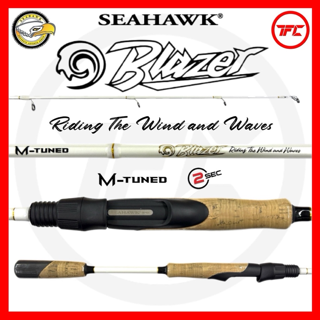 SEAHAWK BLAZER Baitcast Spinning Fishing Rod BC Baitcasting Kolam Air ...