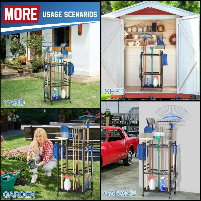 Gardening Tool Rack Agricultural Tool Storage Rack Metal Tool Rack alat ...