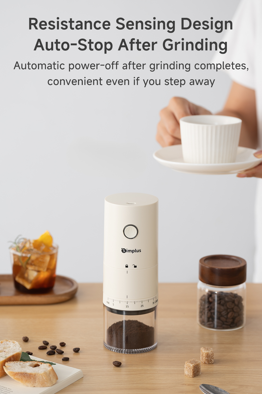 【New Launch】Simplus Electric Coffee Grinder丨Home Smart Grinder 丨38 ...