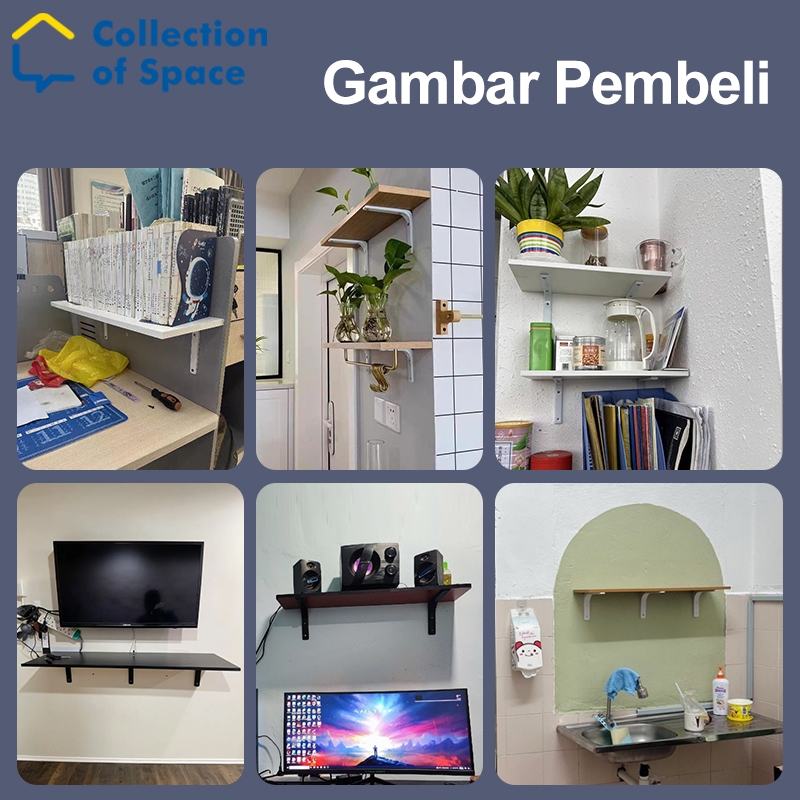 Floating Wall Shelf Wall Mounted Rack DIY Rak Hiasan Dinding Floating ...