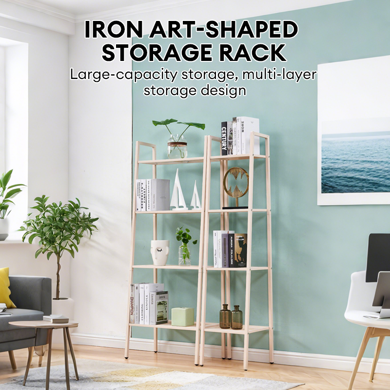 2-5 Tier Bookshelf Storage Rack Home Office Bedroom Rak Buku Rak Besi ...