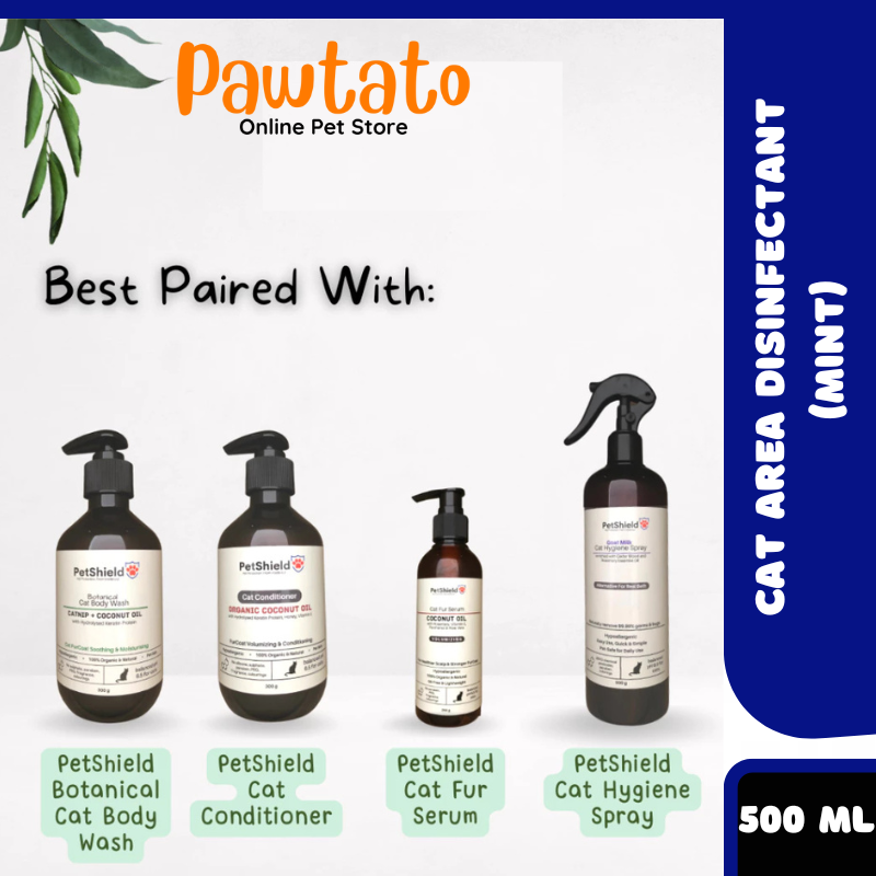 PetShield Cat Area Disinfectant Spray - Fresh Mint (500ml) | Cat Safe ...