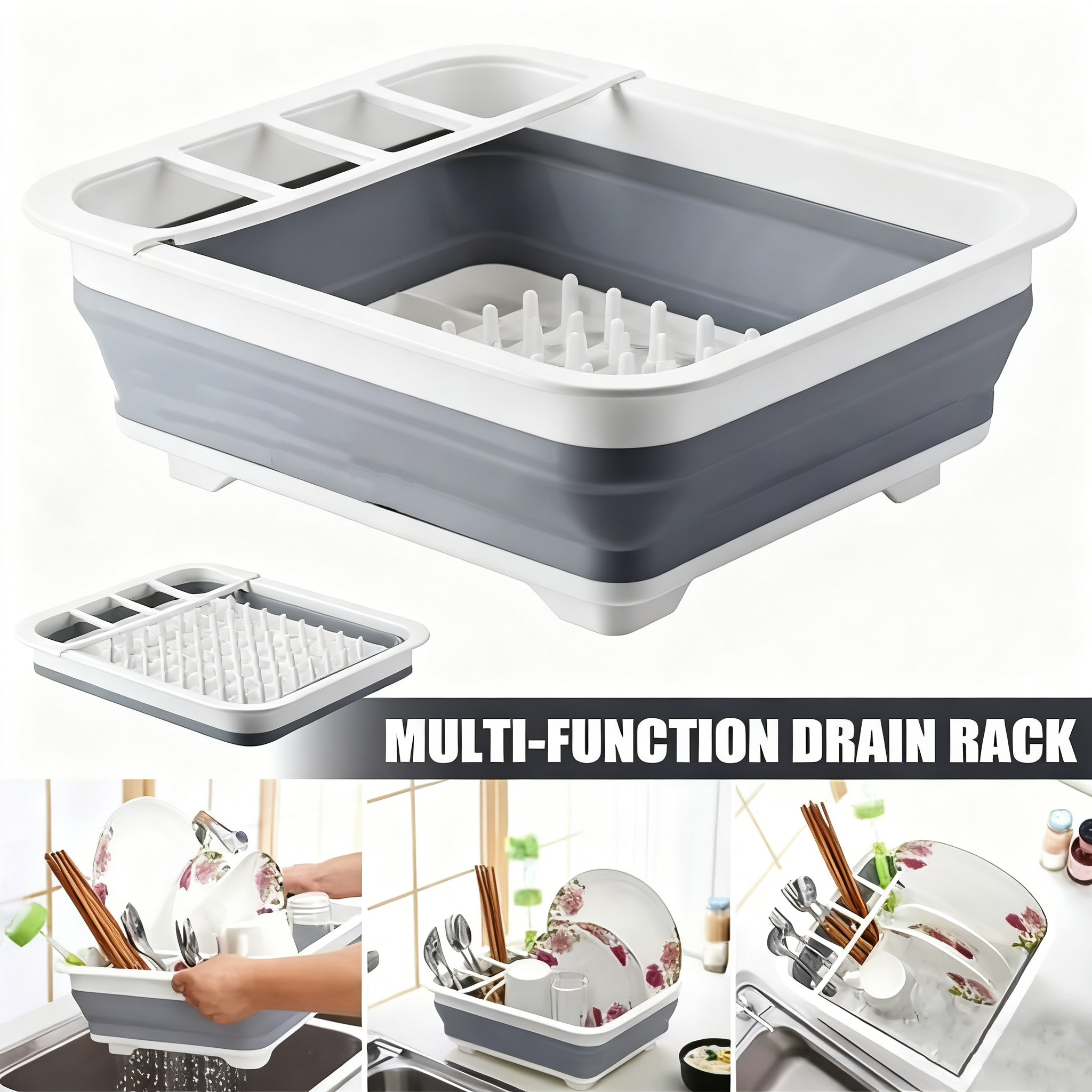 Foldable Dish Rack for Kitchen｜Space-Saving Plate Drainer & Storage ...