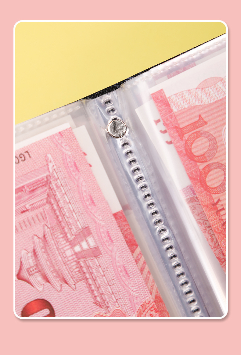 100 Envelopes Money Saving Challenge PU Large Capacity Budget Binder ...