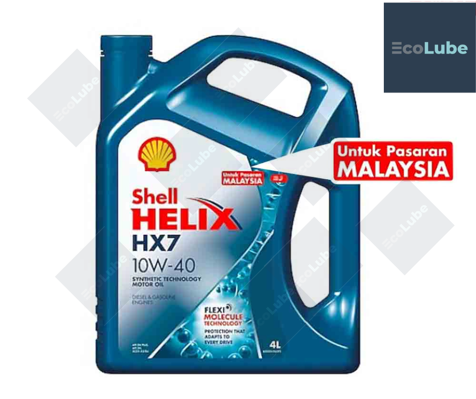 Shell Malaysia Helix HX7 10W40 Semi Synthetic Engine Oil 4L Clean ...