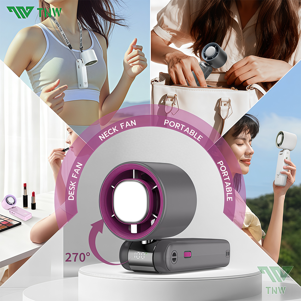 TNW OK7 Mini Handheld Fan Adjustable Speed Rechargeable Portable Fan ...