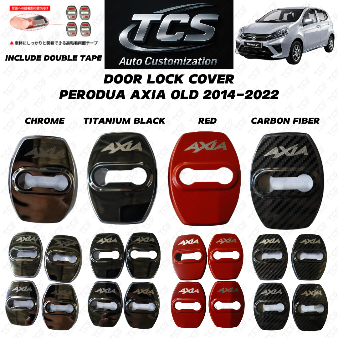 TCS PERODUA AXIA OLD 2014-2022 CAR DOOR LOCK COVER FRAME ACCESSORIES ...
