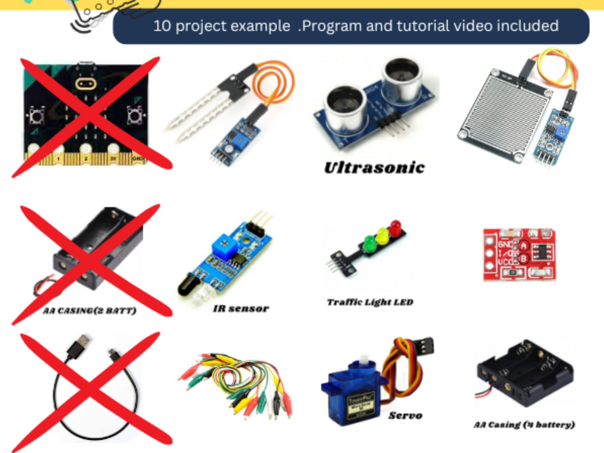 RBT learning kit micro:bit v2 Design with Full 10 sample project with ...