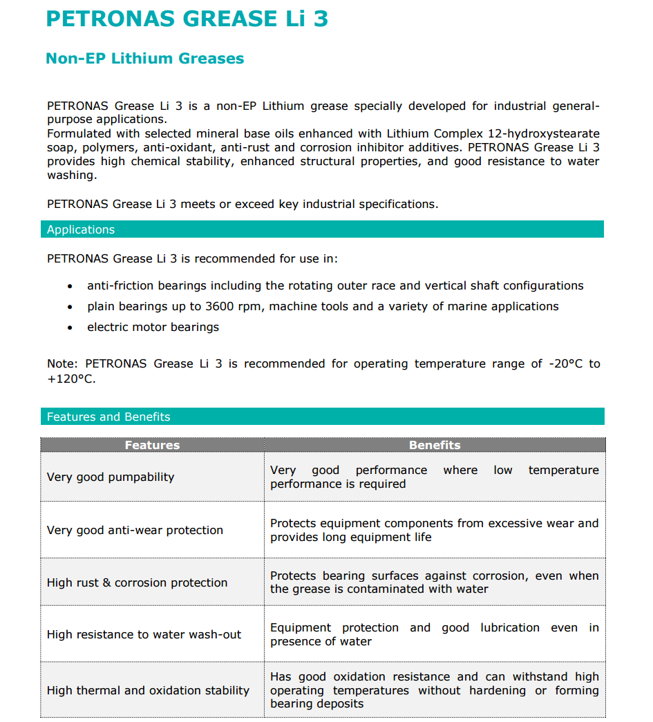Petronas Grease Li 3 15kg (Previously Petronas Gris LS / Petronas LS ...