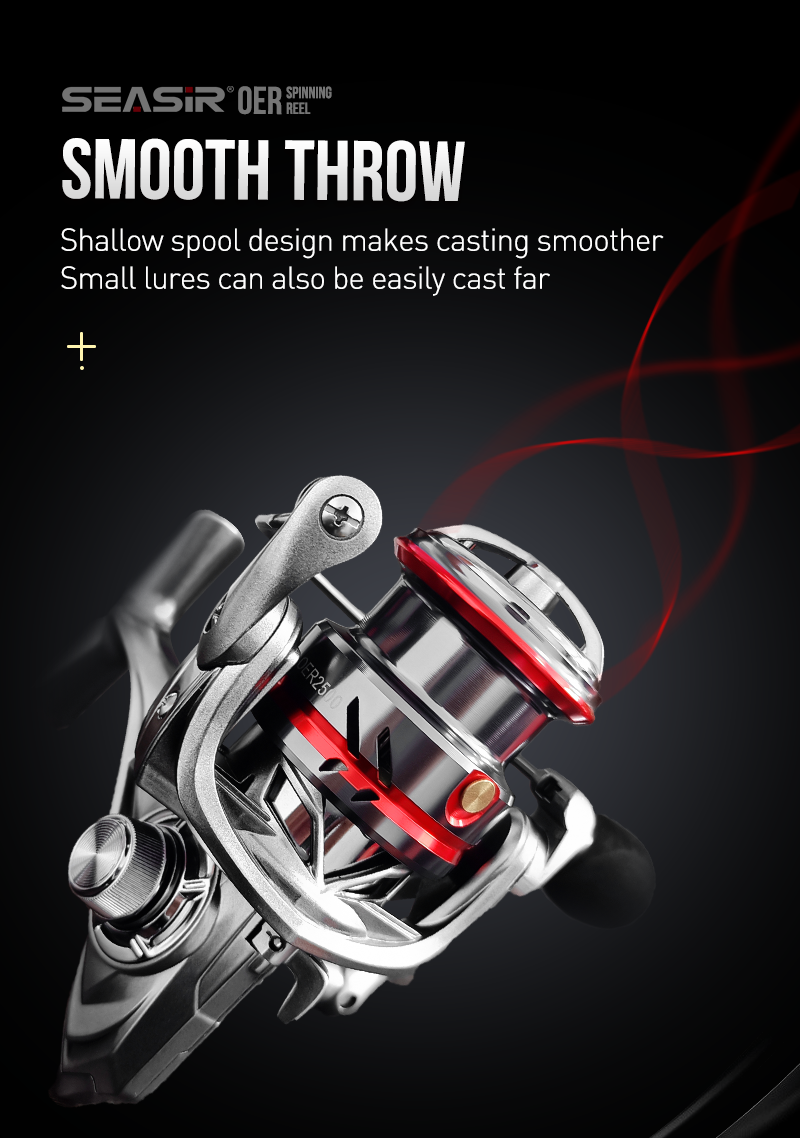 SEASIR OER Ultra Light Aluminum Shallow Spool Spinning Fishing Ree ...