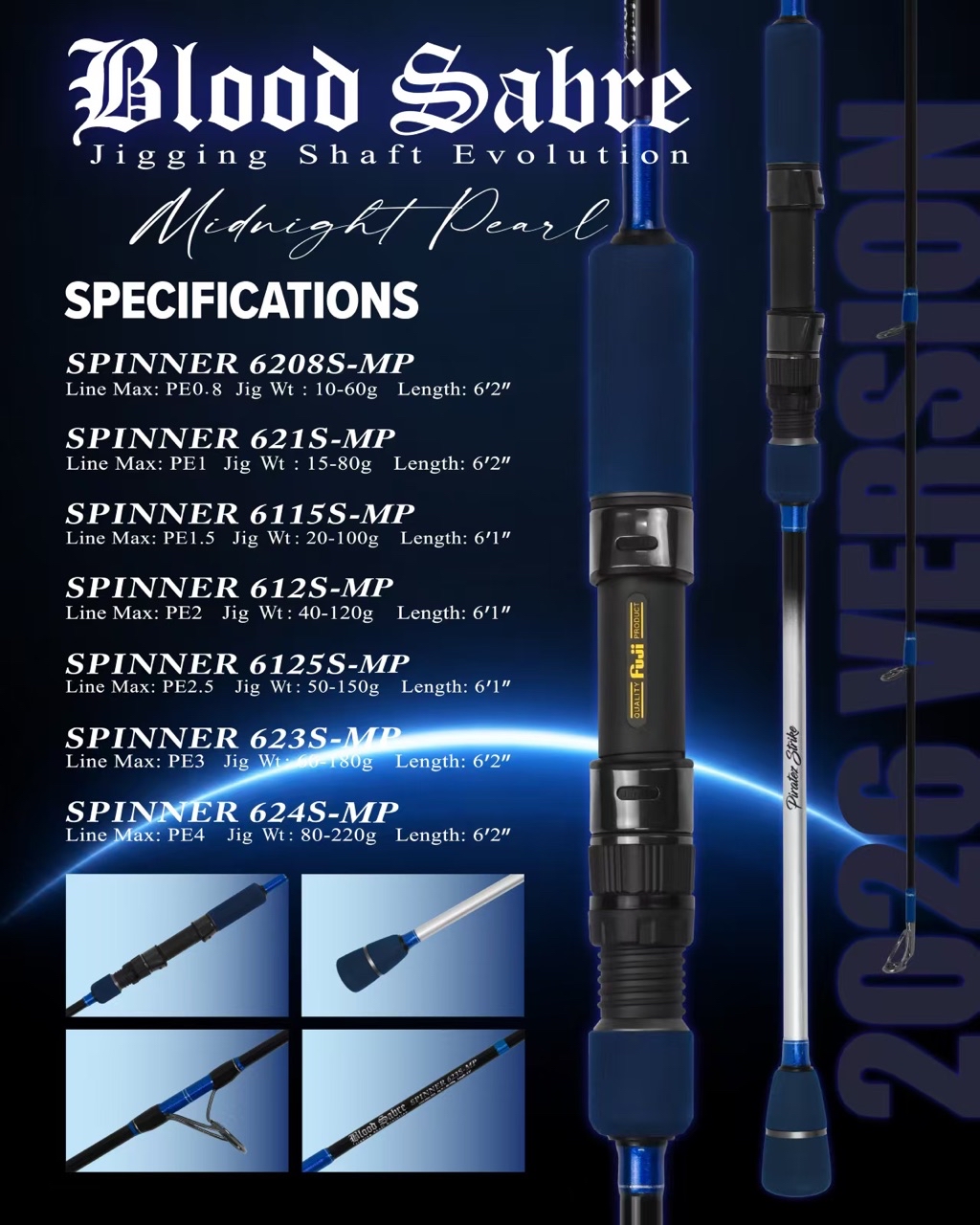 2026 PIRATEZ STRIKE BLOOD SABRE MP SPINNER MIDNIGHT PEARL SPINNING ...