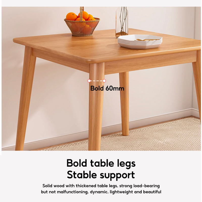 𝐓𝐀𝐁𝐋𝐄 𝐓𝐑𝐎𝐕𝐄 Solid Rubber Wood Dining Table Modern Minimalist Kitchen ...