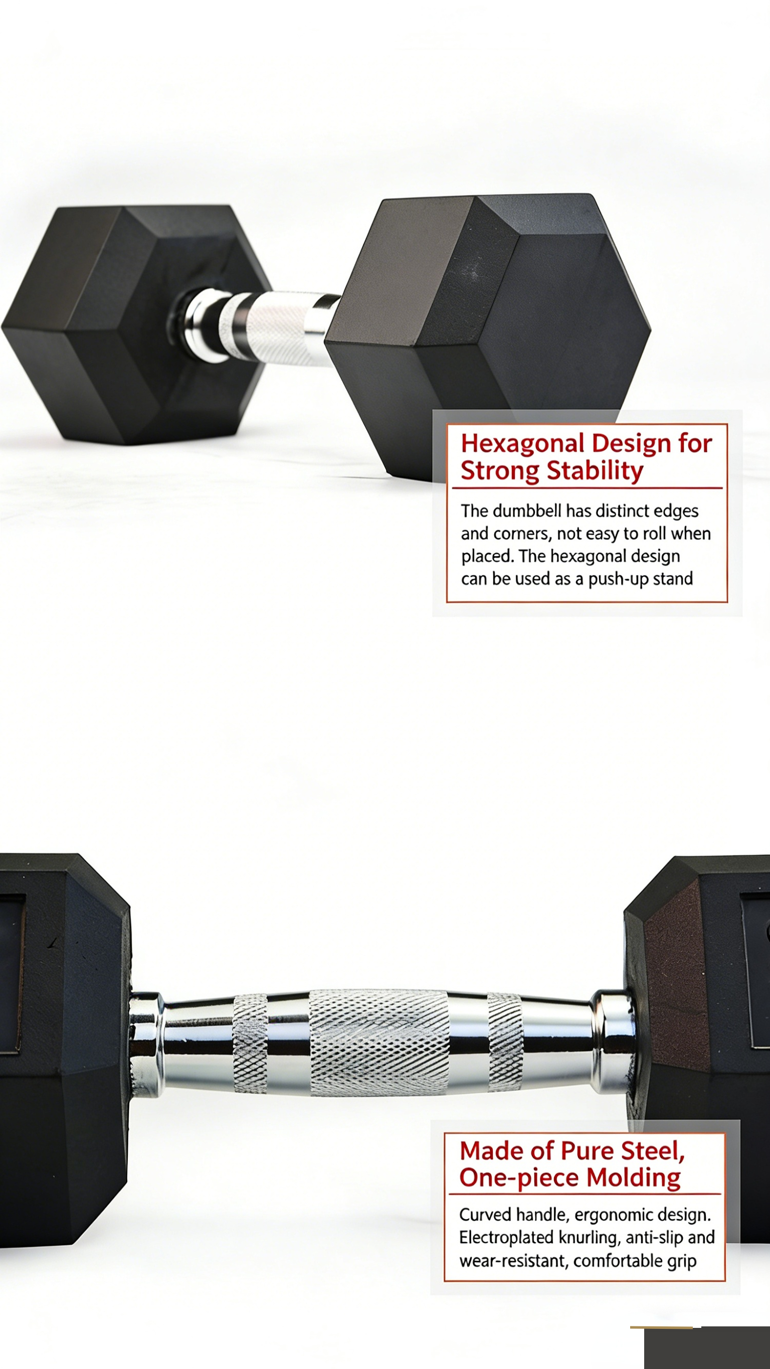 Hexagonal Dumbbell 7.5kg 10kg Fitness Gym Equipment Weight Lifting ...
