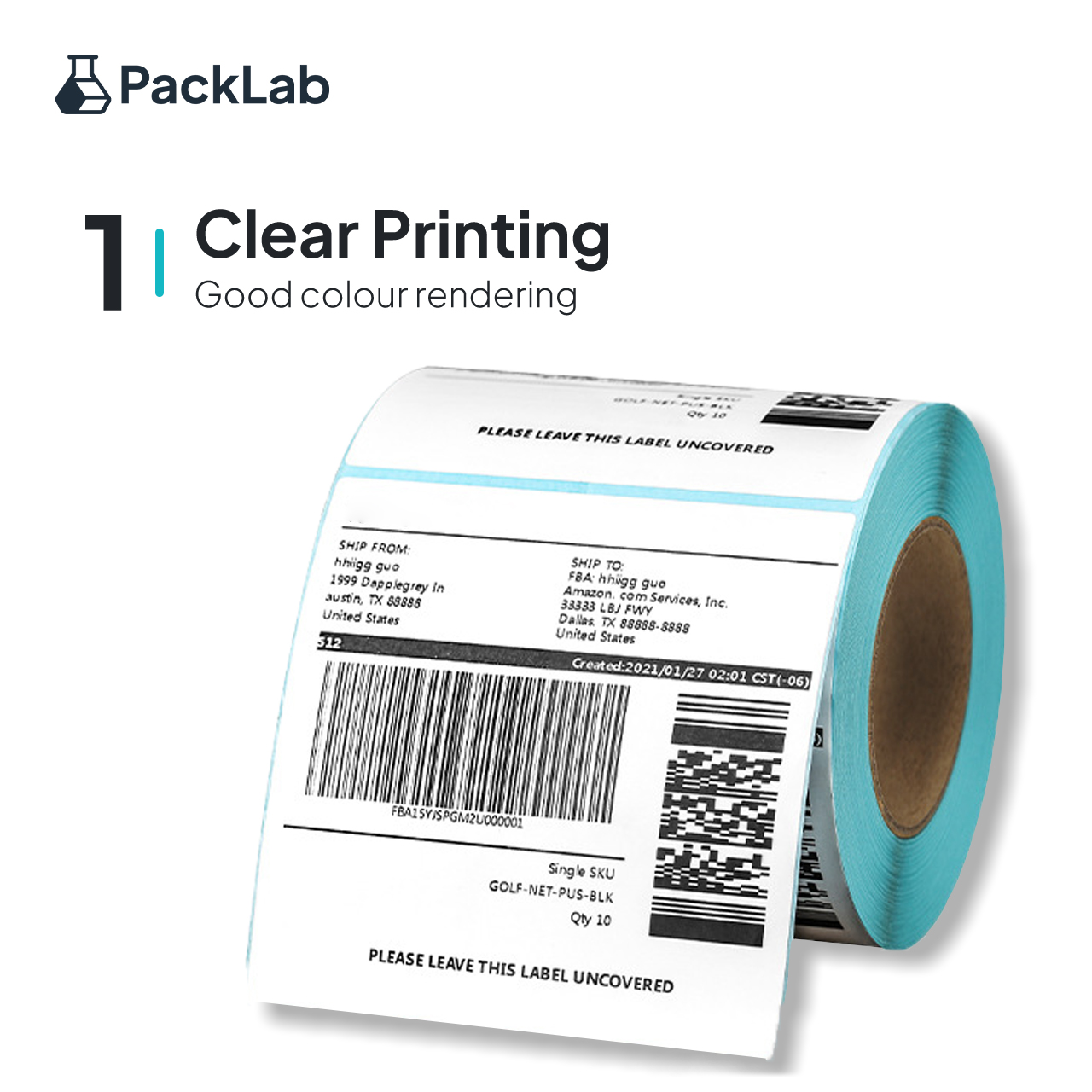 1 Carton Shipping Label Sticker Thermal Roll Pelekat Barcode Printing ...