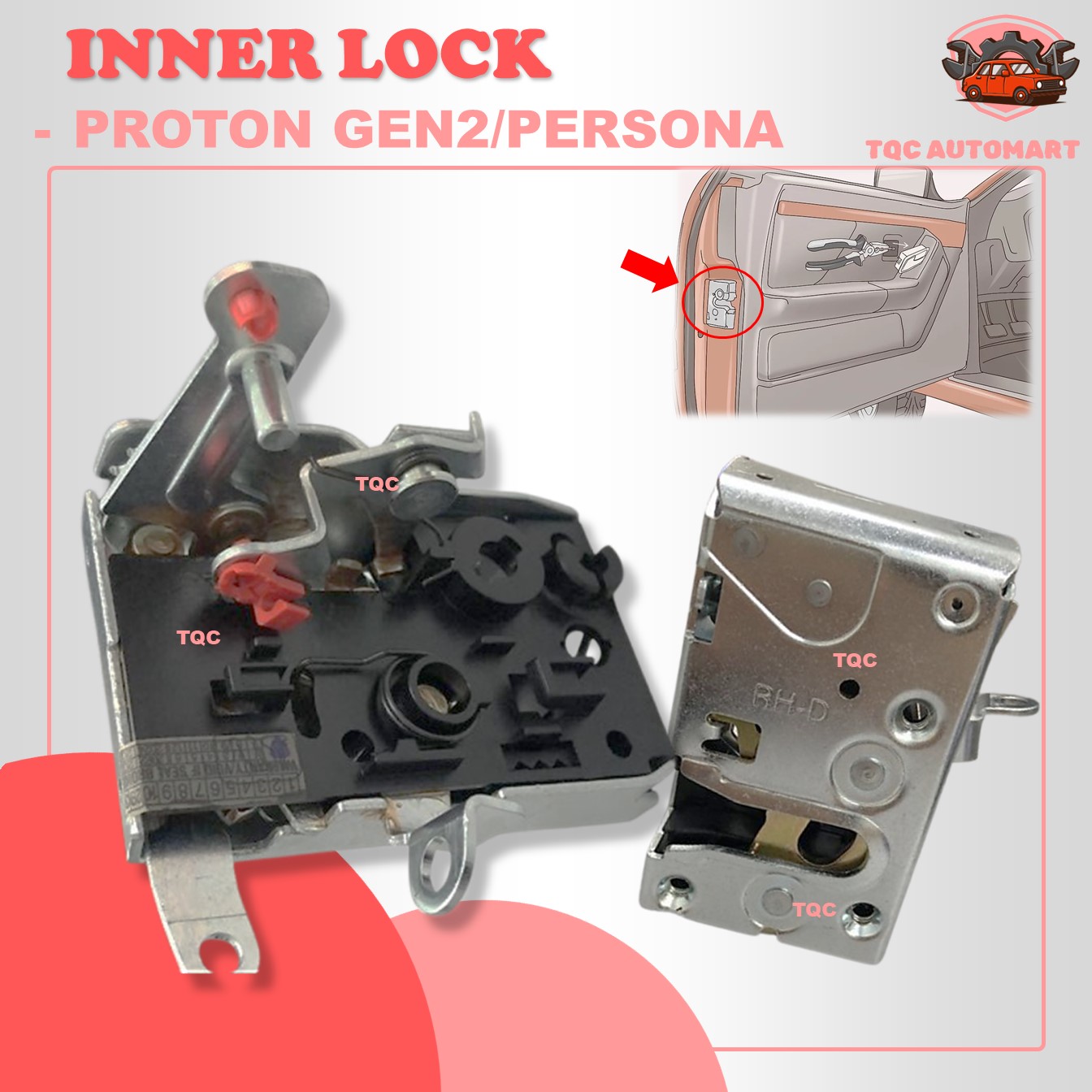 PROTON GEN2 GEN 2/PERSONA OLD DOOR INNER LOCK DALAM PINTU INNER LOCK ...