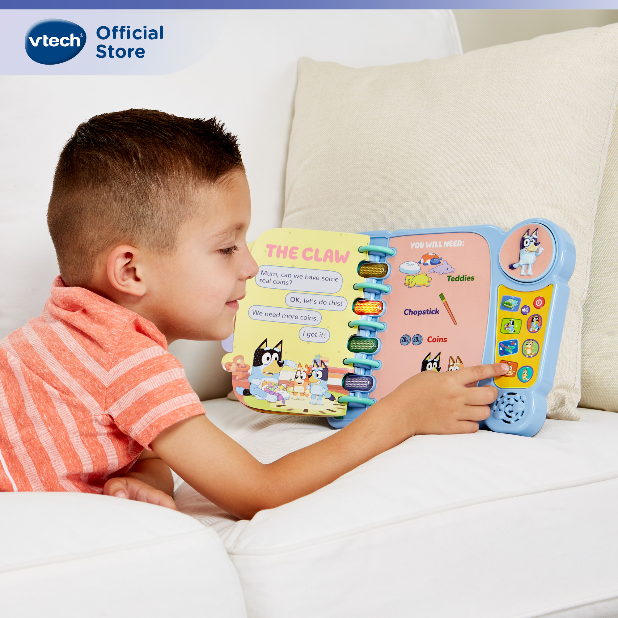 VTech Bluey Word and Story Book Bluey's Book of Games Kids Word Book ...