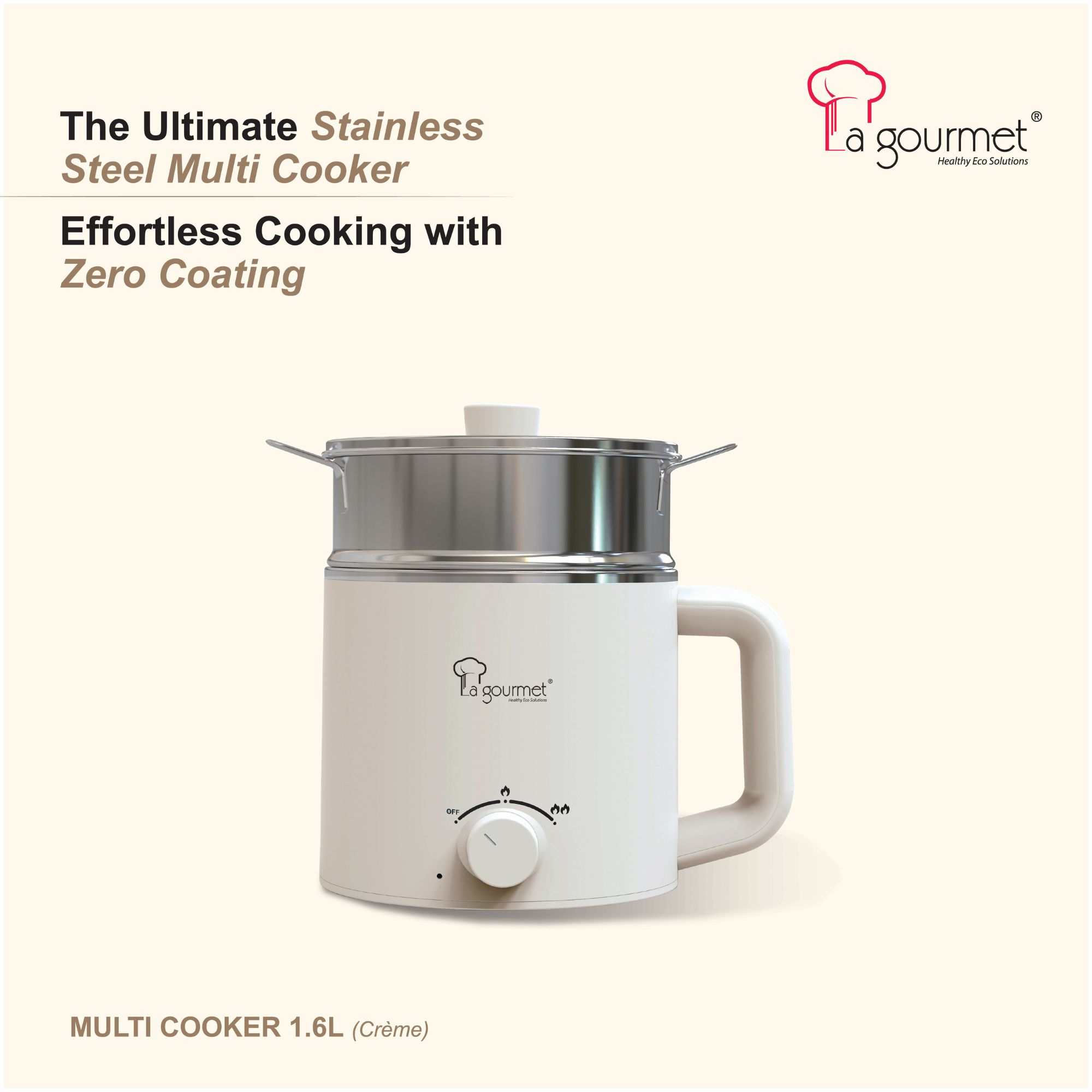 La gourmet Electric Multi Cooker Stainless Steel Inner Pot + Steamer 1 ...