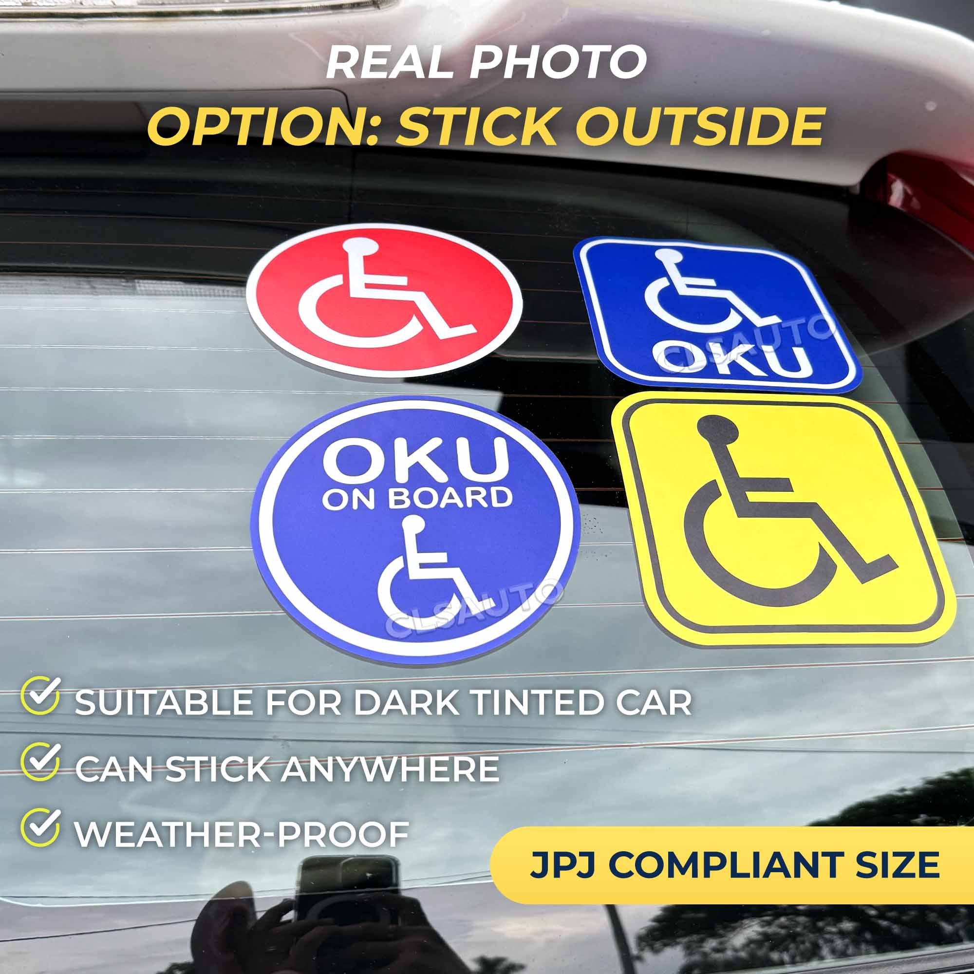 OKU Car Sticker JPJ Compliant | Disability Sign Vehicle Decal ...