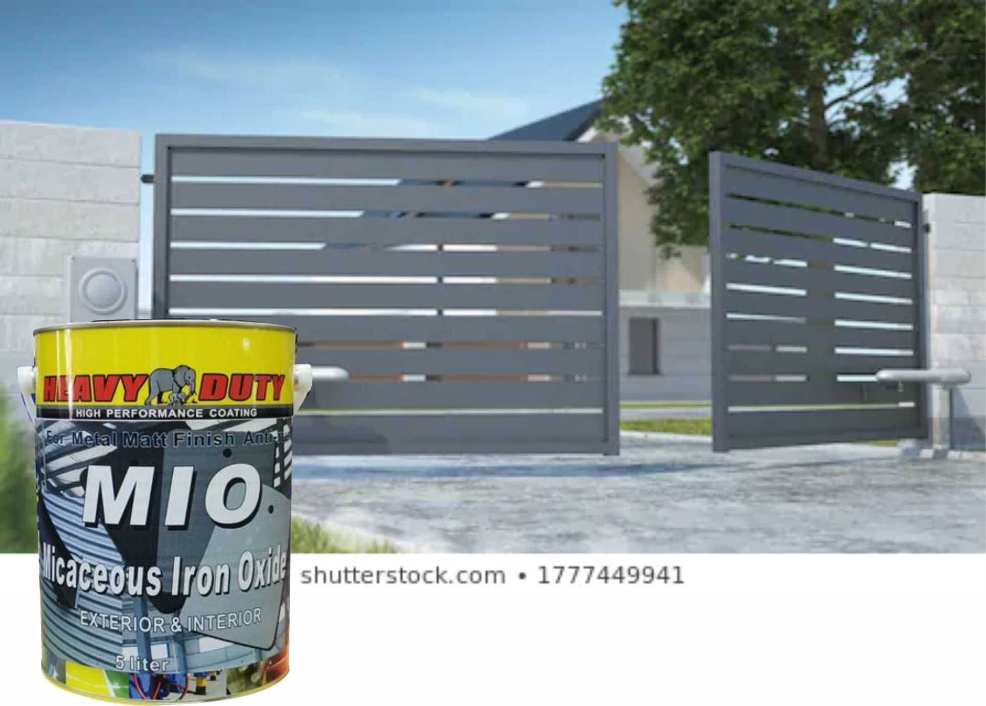 ( 1L ) Heavy Duty MIO Micaceous Iron Oxide 氧化铁漆 / CAT BESI TAHAN KARAT ...