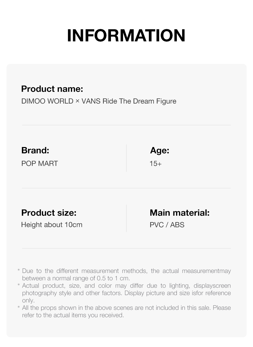POP MART DIMOO WORLD × VANS Ride The Dream Figure Action Figurine ...
