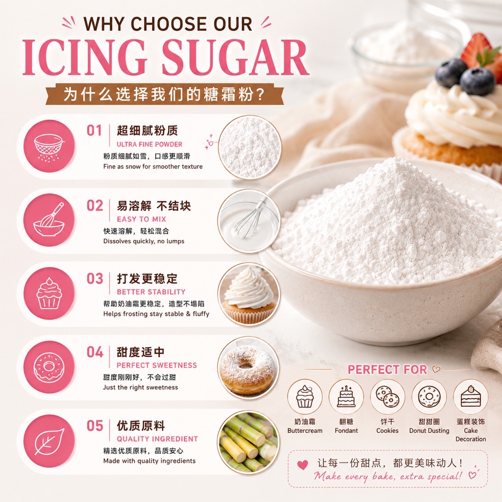 PREMIUM ICING SUGAR 超细糖霜粉 · 烘焙必备 Gula Icing Halus Premium 1kg | Shopee ...