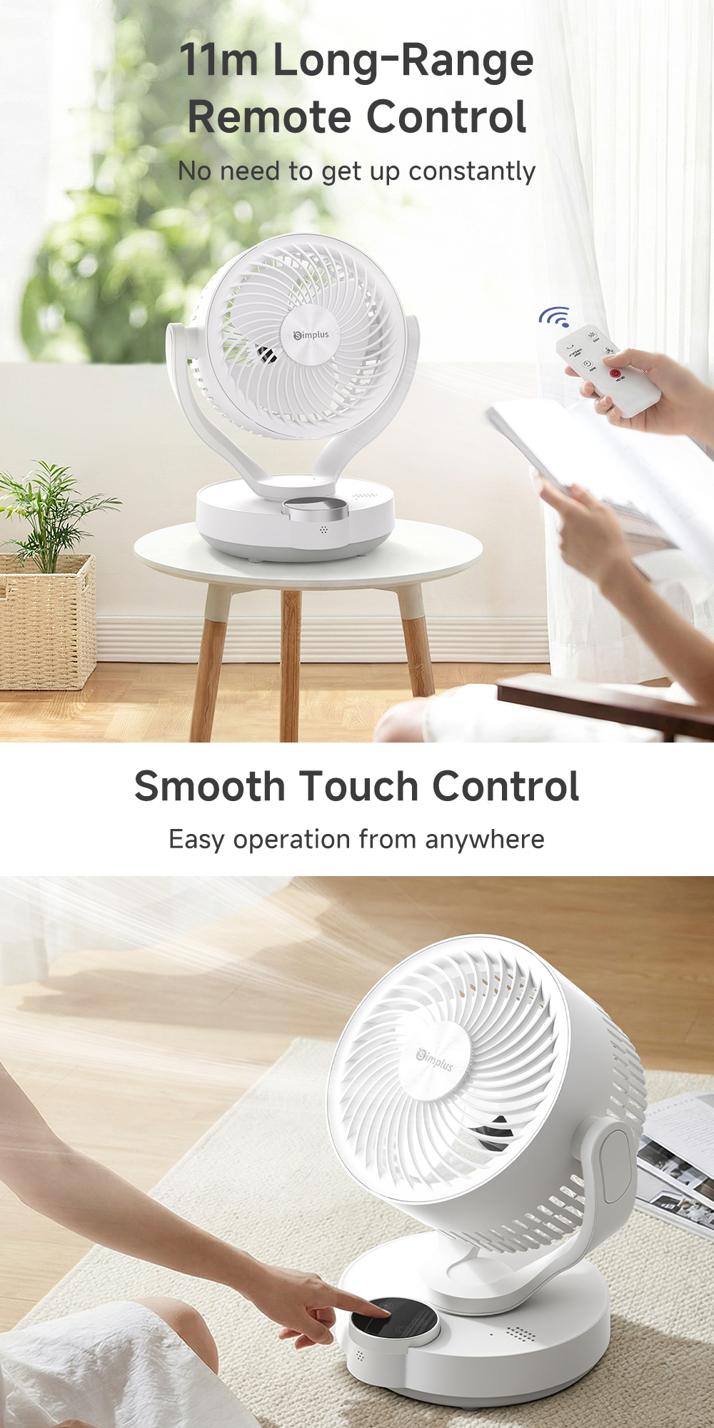 【New】Simplus Pink AI Voice-Controlled Circulator Fan 3 Speed Aroma ...