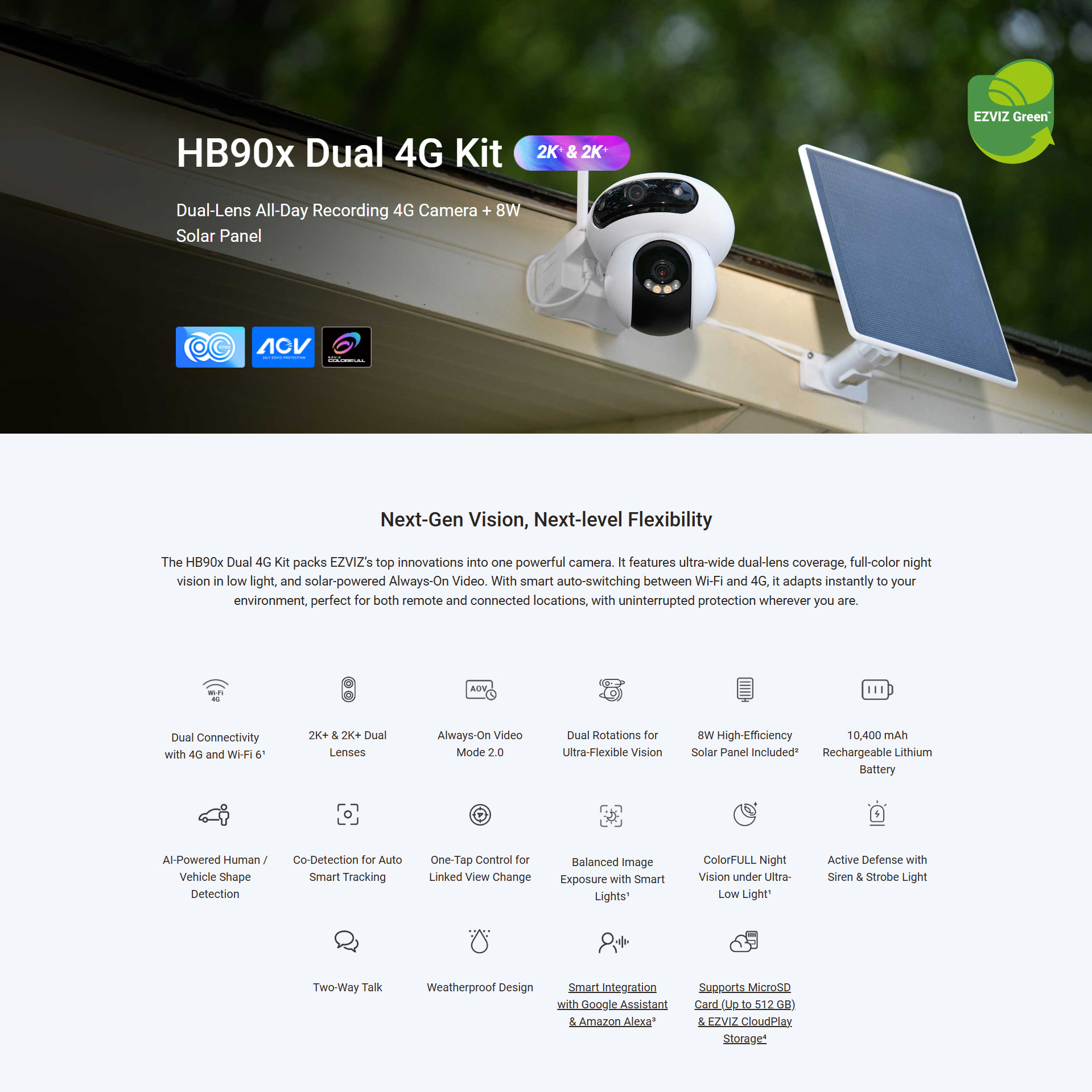 Ezviz HB90 Dual 4G Kit 4MP+4MP Dual Rotation Pan/Tilt WiFi Outdoor ...