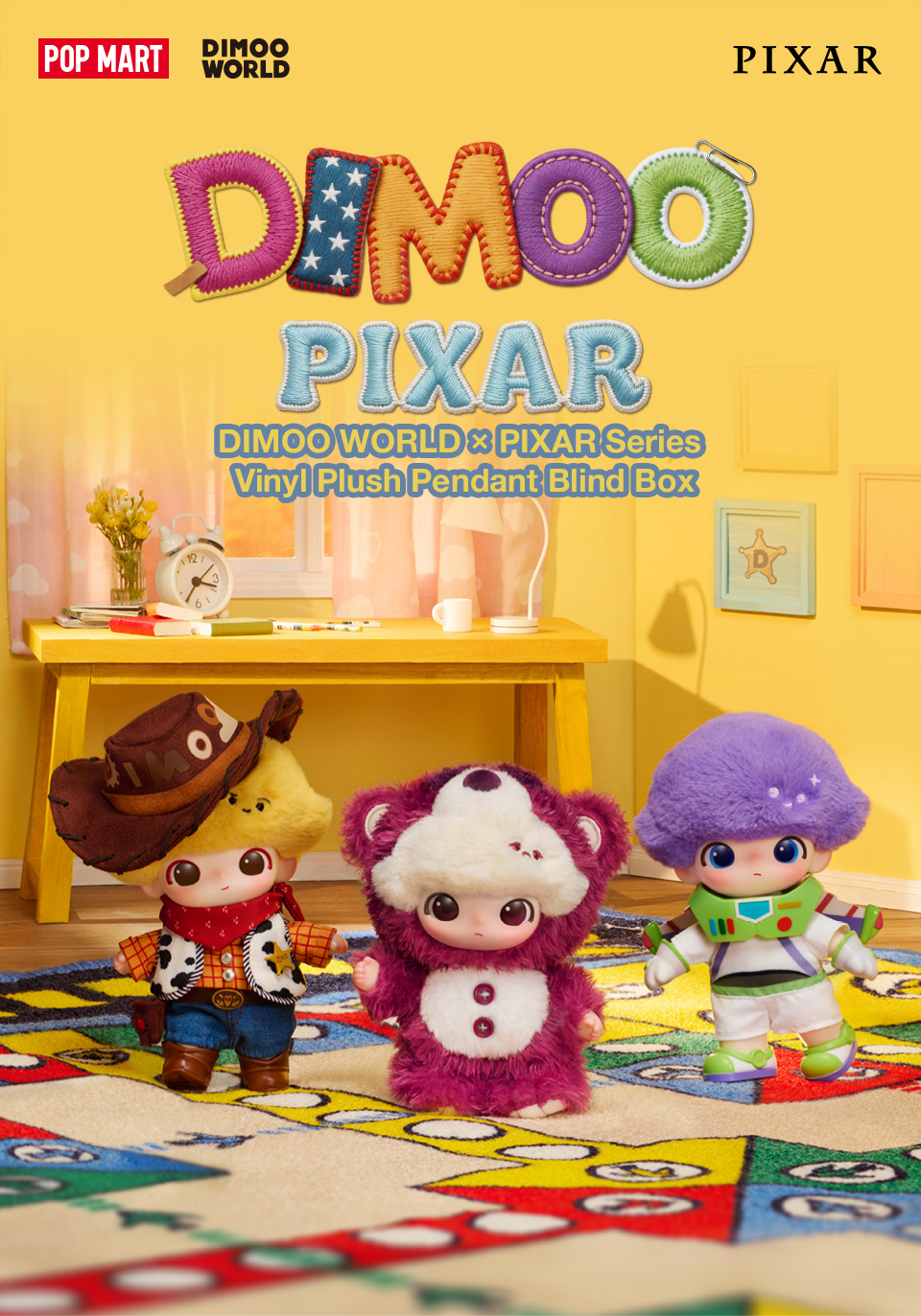 POP MART DIMOO WORLD × PIXAR Series - Vinyl Plush Pendant Blind Box ...