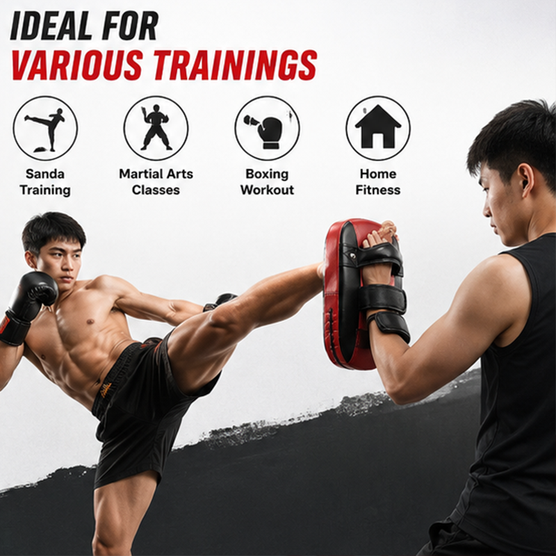 PU Leather Boxing Focus Pad Kick Pad MMA Muay Thai Kickboxing Taekwondo ...